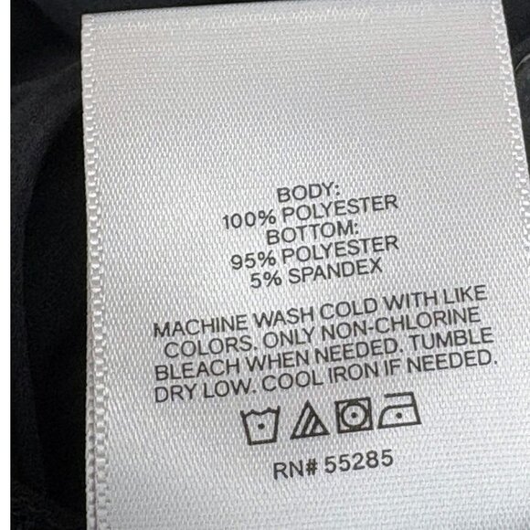 Express Black Satin Pleated Faux Wrap Cami Bodysuit - Picture 4 of 8